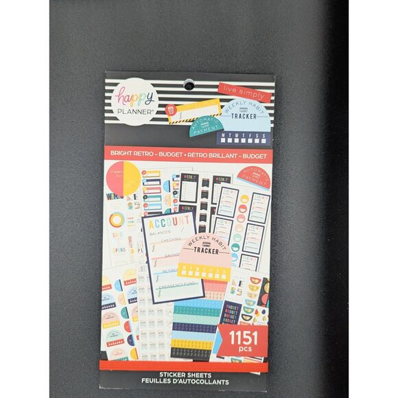 Happy Planner Stickers Book Bright Retro Budget 1151 - Picture 1 of 2